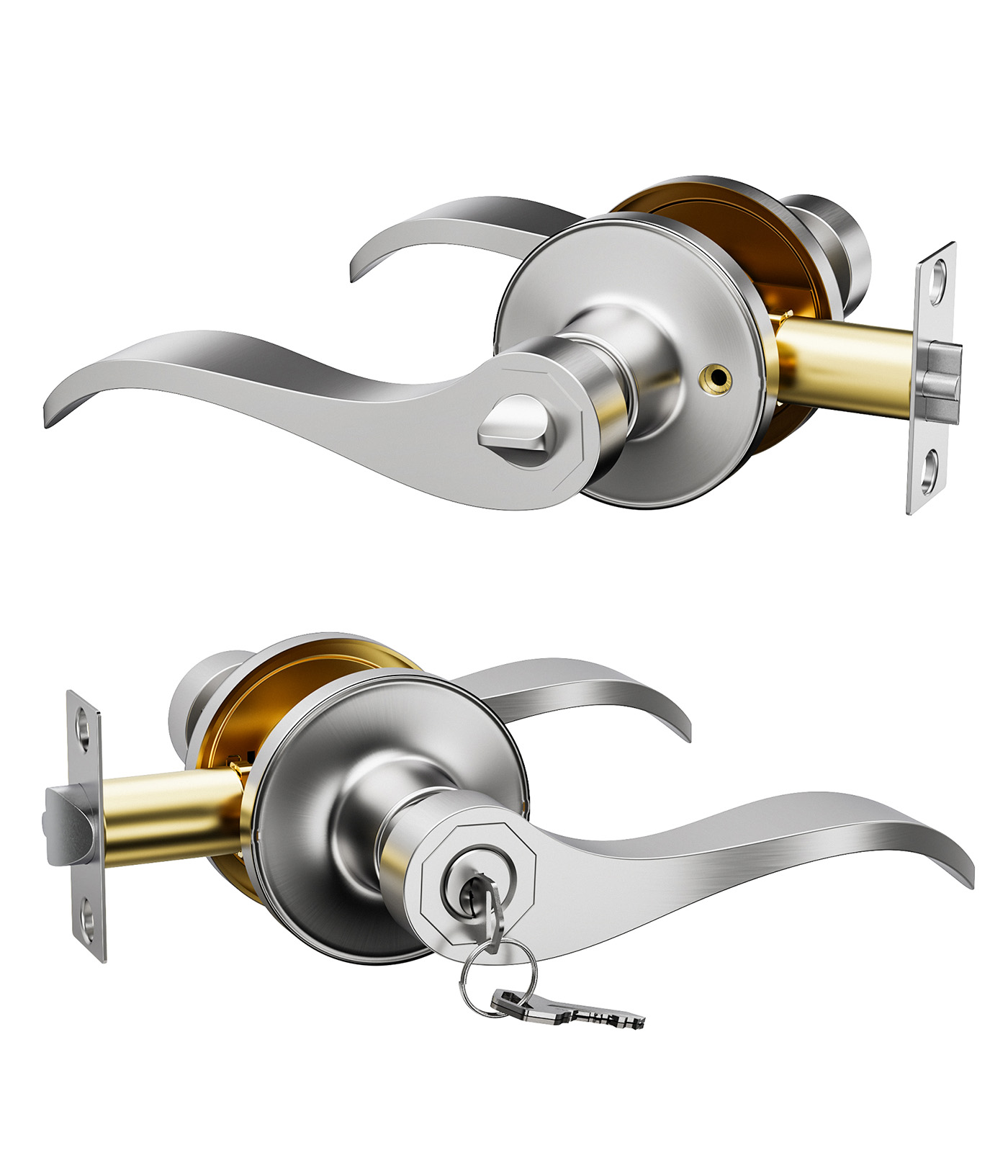 4″ Brushed Nicke Hinges, Square ” Radius Door Hinges